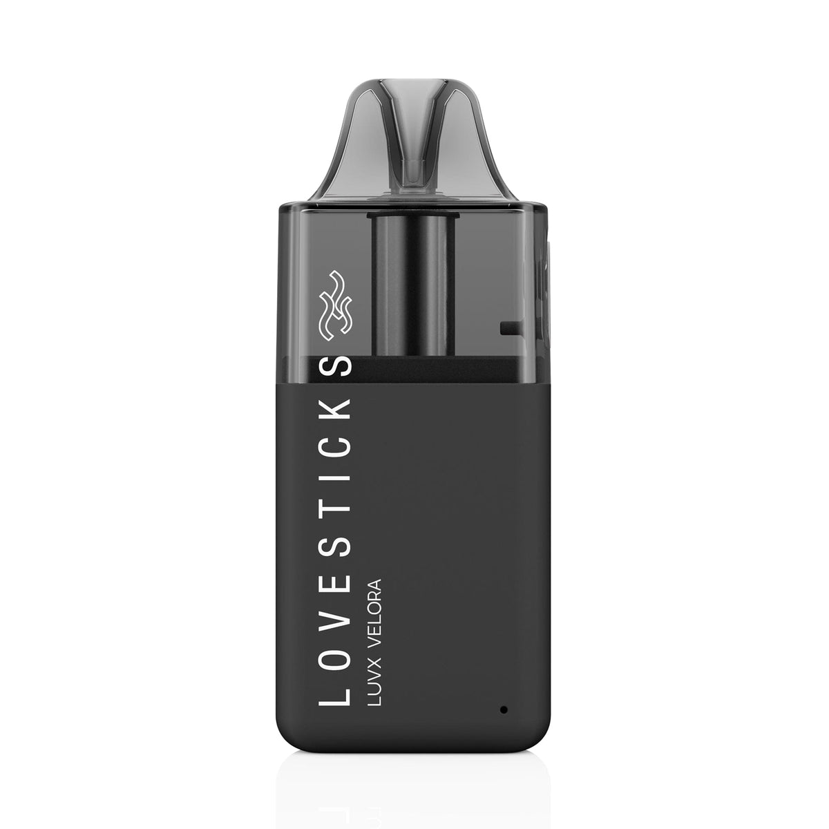LUVX Velora Pod Kit Black, nachfüllbares Pod-System mit 10-ml-Pod, Gerät einzeln in der Vorderansicht
