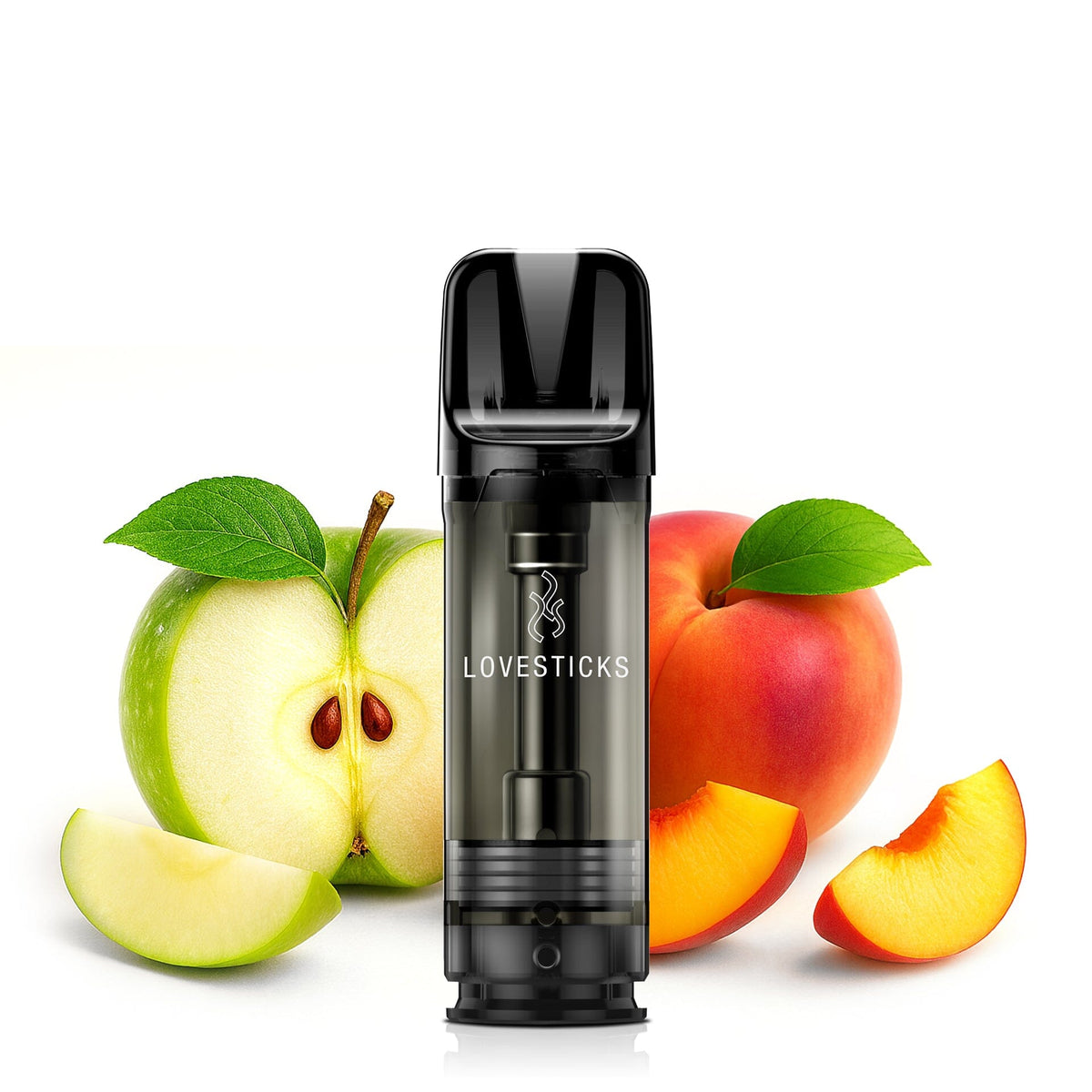 LUVA&CO Prefilled Pod Apple Peach, einzelner Pod mit 20 mg/ml Nikotinsalz vor Apfel und Pfirsich