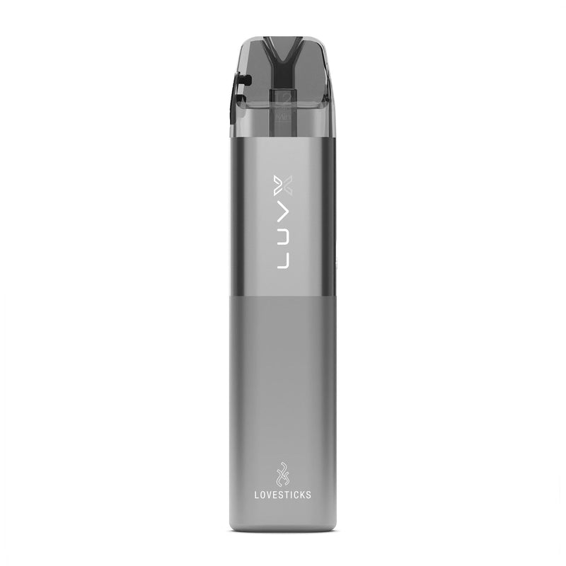 LUVX Pod Kit 1000 mAh Grey, nachfüllbares Pod-System mit 2-ml-Pod, Gerät einzeln in der Vorderansicht