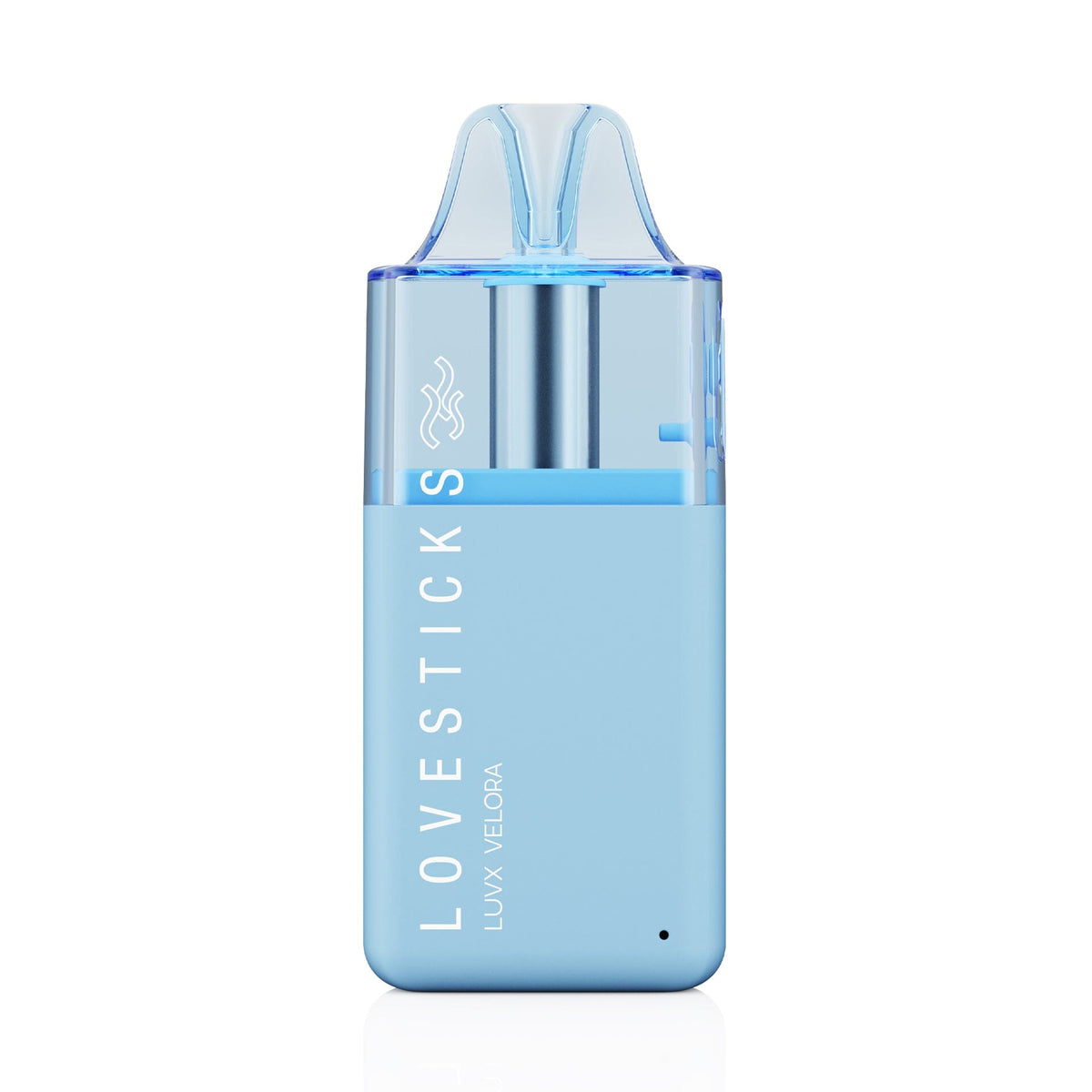 LUVX Velora Pod Kit Blue, nachfüllbares Pod-System mit 10-ml-Pod, Gerät einzeln in der Vorderansicht